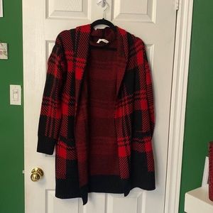 Bluenotes red and black cardigan